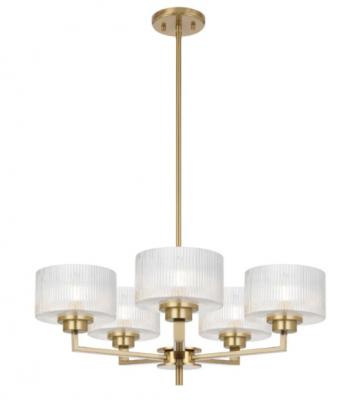 MORENO 5 LIGHT ANTIQUE GOLD PENDANT